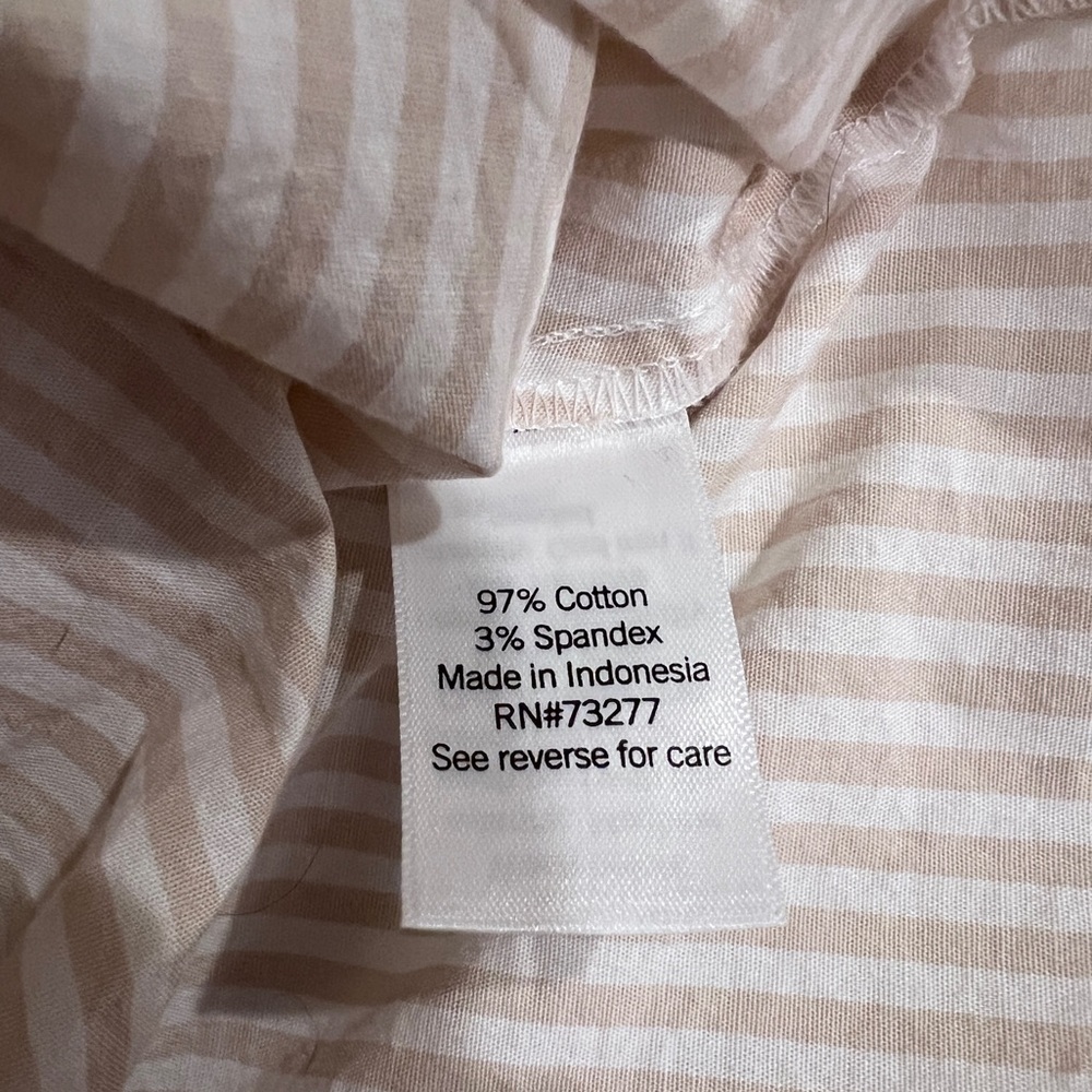 Nine West Womens Neutral Striped Sleeveless Front Knot Button-down Coastal Top L - Picture 8 of 14